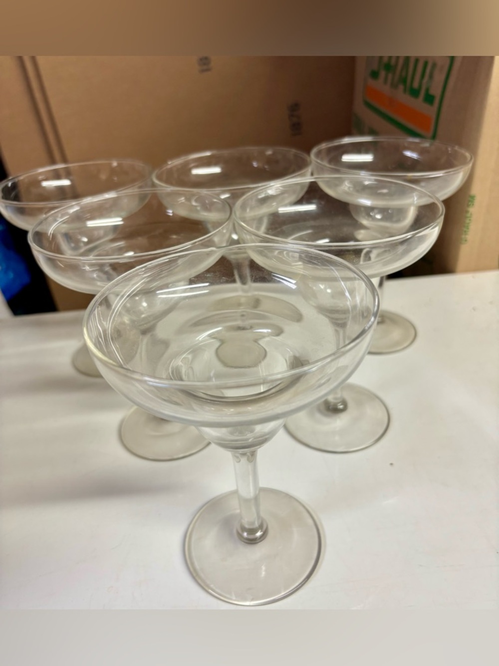 Clear Glass Margarita Cocktail Glasses - Set of 6